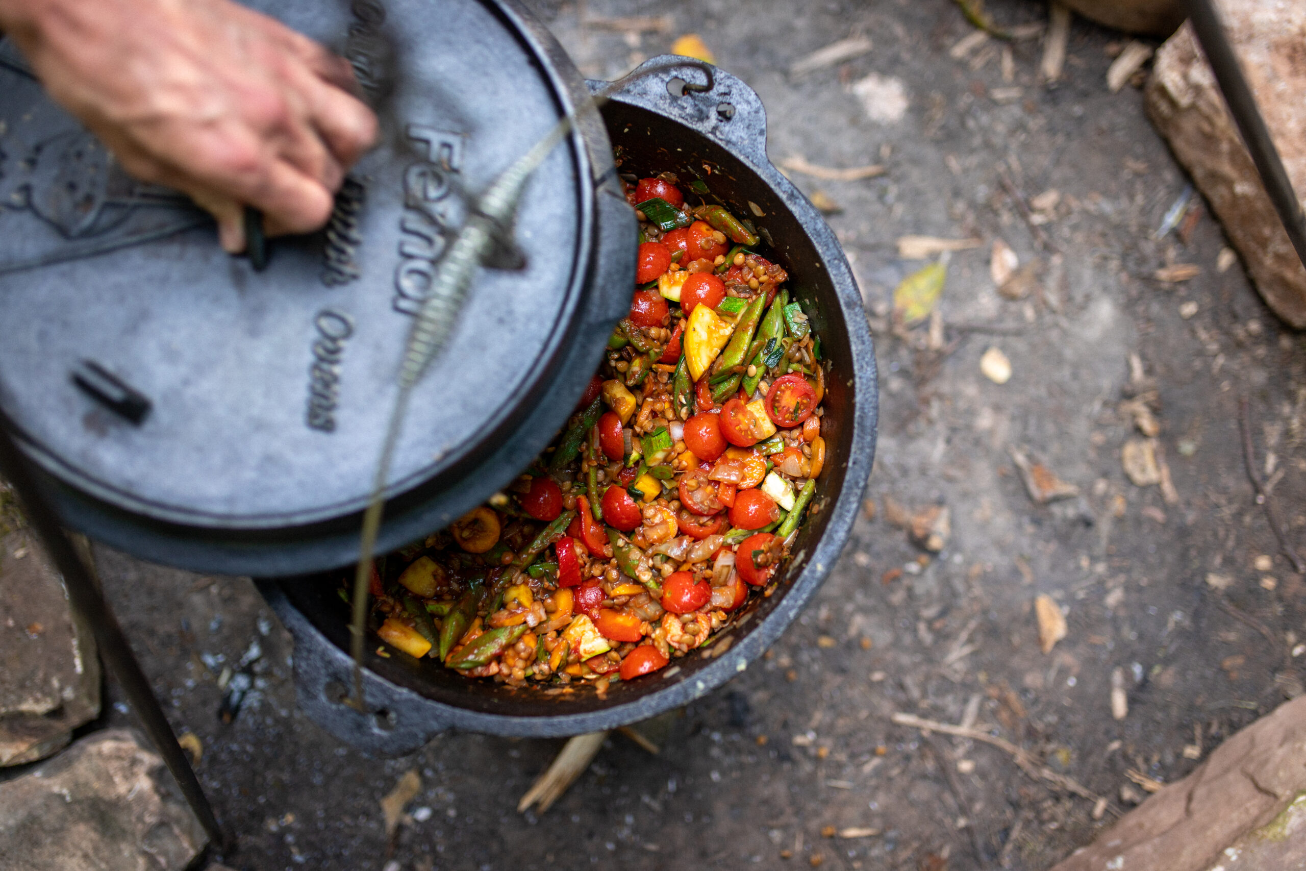 A one pot dish cooked over an open fire